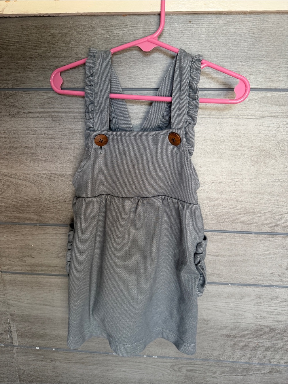 Baby Girls Denim Colored Fabric Overall Dress